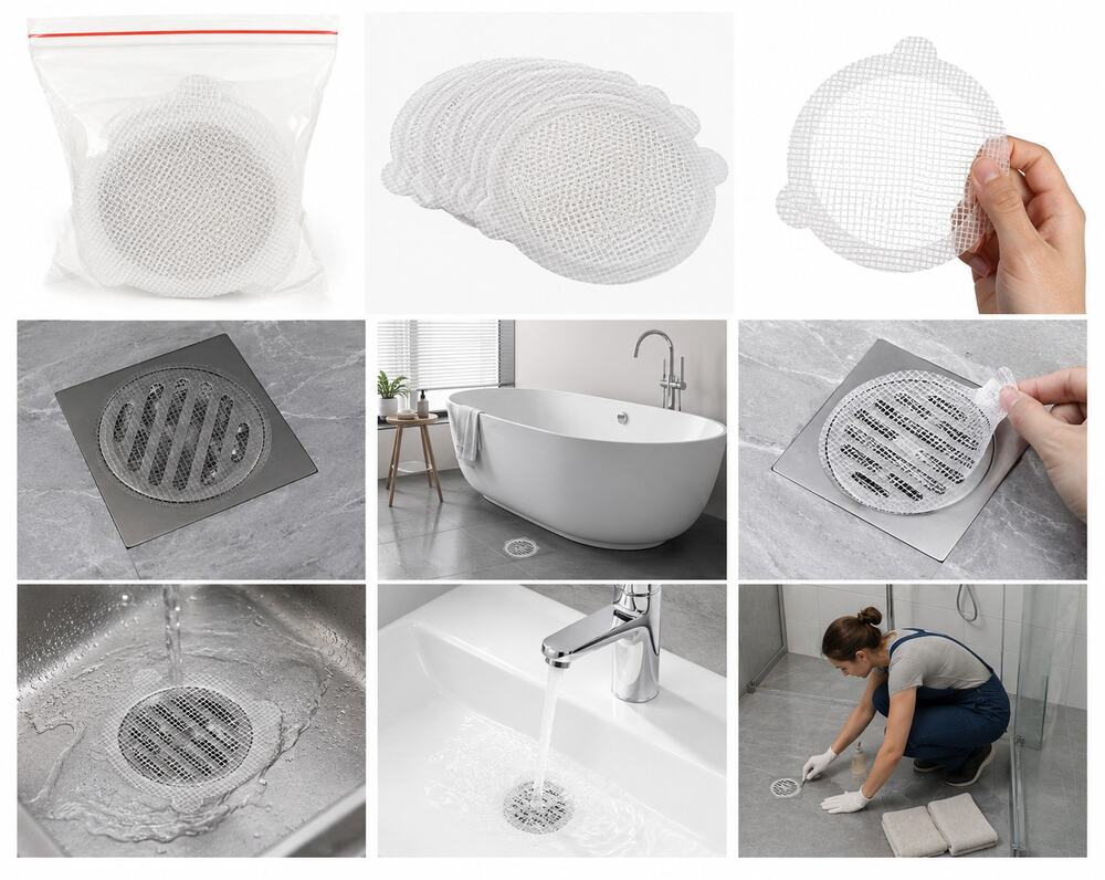 100-Pack Disposable Hair Catcher Drain Stickers